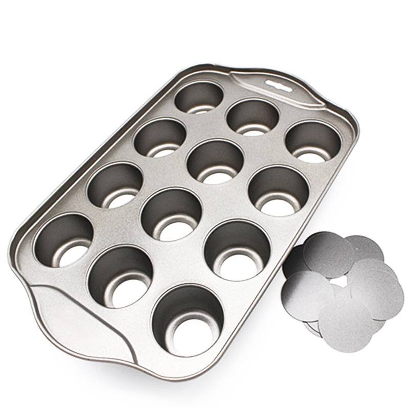 pokeruta 12 Cup Nonstick Cupcake Pan Carbon Steel Mini Cheesecake Pan  Removable Bottom Kitchen Baking Mold for Mini Cupcakes - Yahoo Shopping